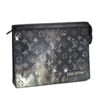 Louis Vuitton Pochette Voyage MM Clutch Monogram Galaxy Black