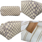 Louis Vuitton Damier Shoulder Tote with Azur Neverfull MM Pouch Rose Beige — view 3