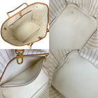 Louis Vuitton Damier Shoulder Tote with Azur Neverfull MM Pouch Rose Beige — view 4