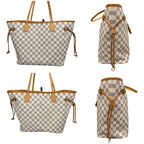 Louis Vuitton Damier Shoulder Tote with Azur Neverfull MM Pouch Rose Beige — view 2