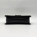 Chanel Shoulder Bag Quilted Black Leather CC Logo Silver — view 6
