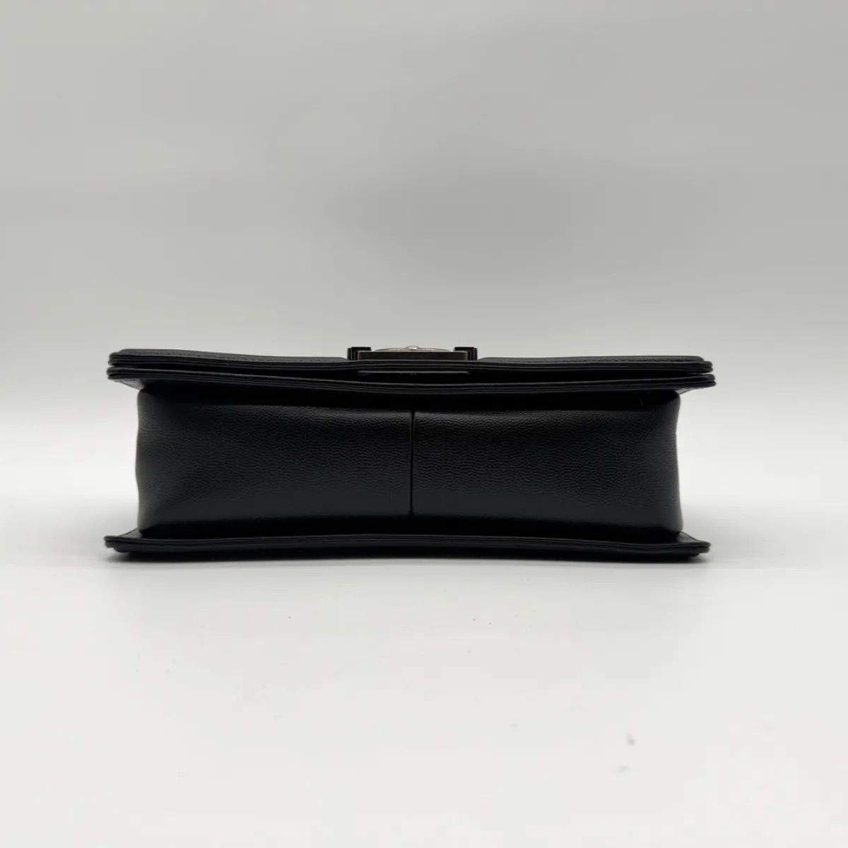 Chanel Shoulder Bag Quilted Black Leather CC Logo Silver — view 6