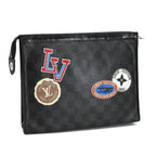 Louis Vuitton Pochette Voyage MM LV League Clutch Damier Graphite Canvas Patch — view 2
