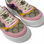 Gucci Sneakers Shoes Leather Beige Pink Multicolor GG Supreme Interlocking Logo — view 9