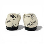 Chanel Flat Shoes Lambskin White Black Ballerina CC Logo Camellia Ribbon Ballet — view 5
