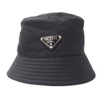 Prada Hat Nylon Re-Nylon Bucket Hat Black Hat Logo Simple — view 3