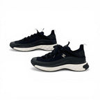 Chanel Sneakers Shoes Leather Fabric Suede Black Silver CC Logo Quilted — view 3