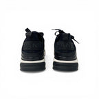 Chanel Sneakers Shoes Leather Fabric Suede Black Silver CC Logo Quilted — view 5