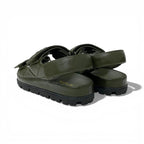Prada Sandals Shoes Leather Khaki Logo Padded Nappa Velcro — view 4