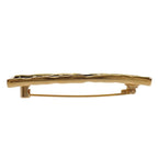 Chanel Logo Plate Brooch Metal Leather Gold Black Square — view 8
