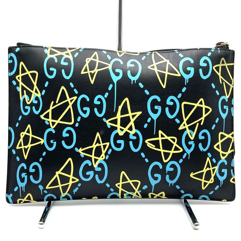 Gucci Ghost Clutch Trouble Andrew Collaboration Leather Black — view 2