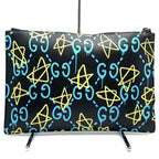 Gucci Ghost Clutch Trouble Andrew Collaboration Leather Black — view 2