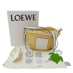 Loewe Shoulder Bag Anagram Raffia Leather Natural White Logo Basket Cool — view 5