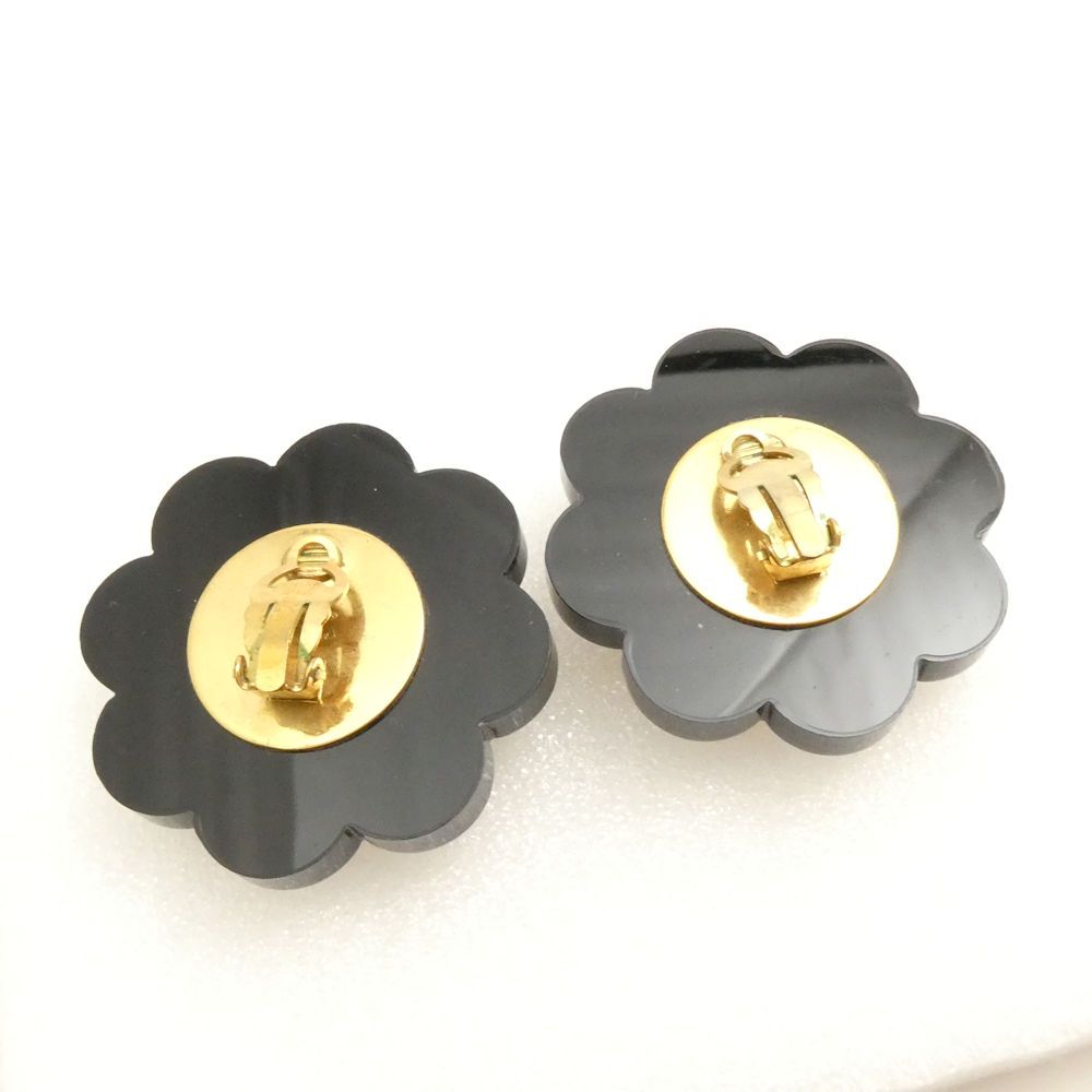 Chanel Faux Pearl Camellia Earrings Vintage — view 2