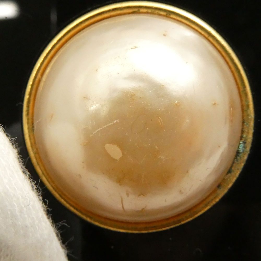 Chanel Faux Pearl Camellia Earrings Vintage — view 6