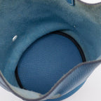 Hermes Manjoire MM Taurillon Clemence Blue Jean Shoulder Bag — view 6