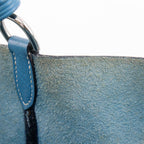 Hermes Manjoire MM Taurillon Clemence Blue Jean Shoulder Bag — view 8