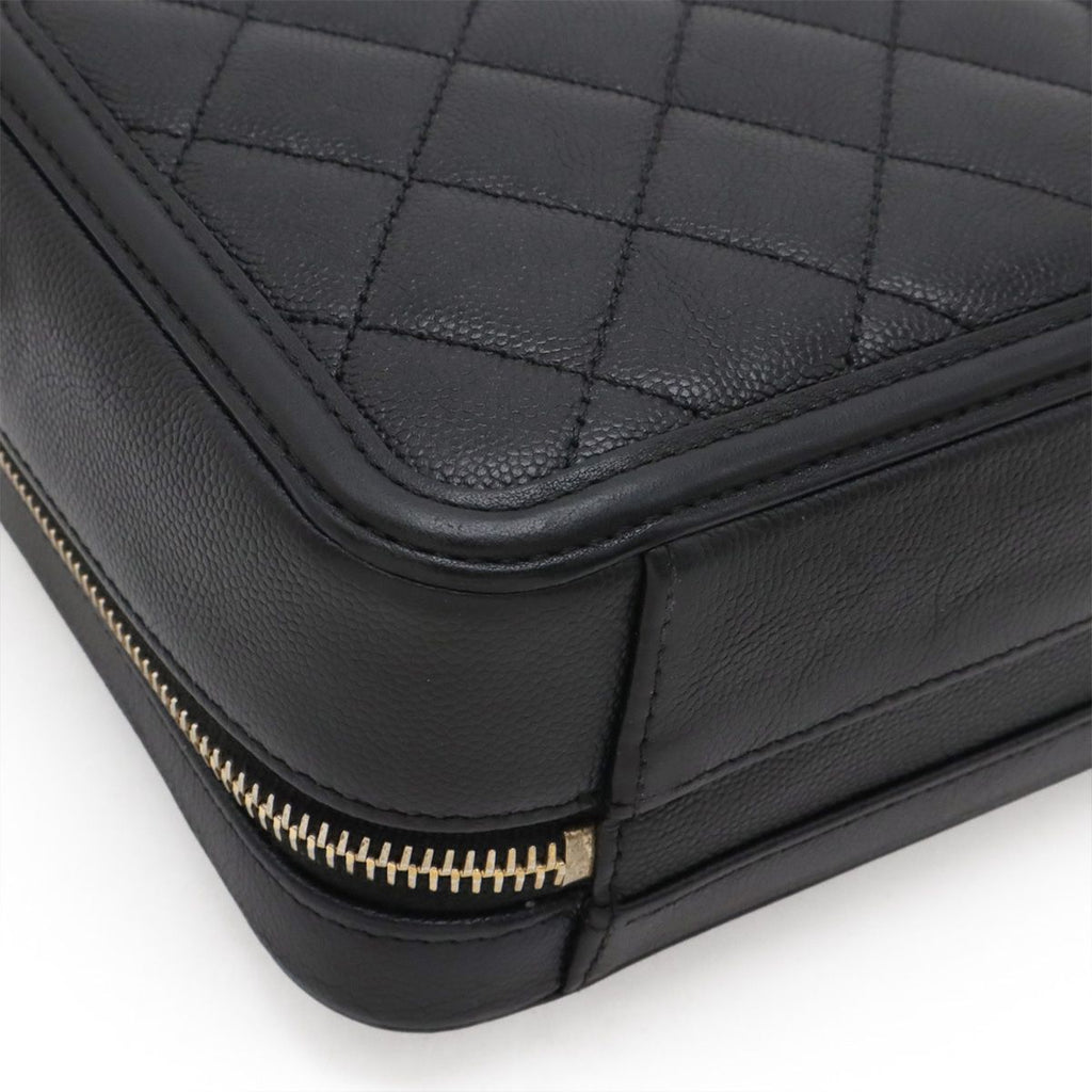 Chanel CC Filigree Small Vanity 2-Way Chain Shoulder Bag Caviar Leather Black — view 3