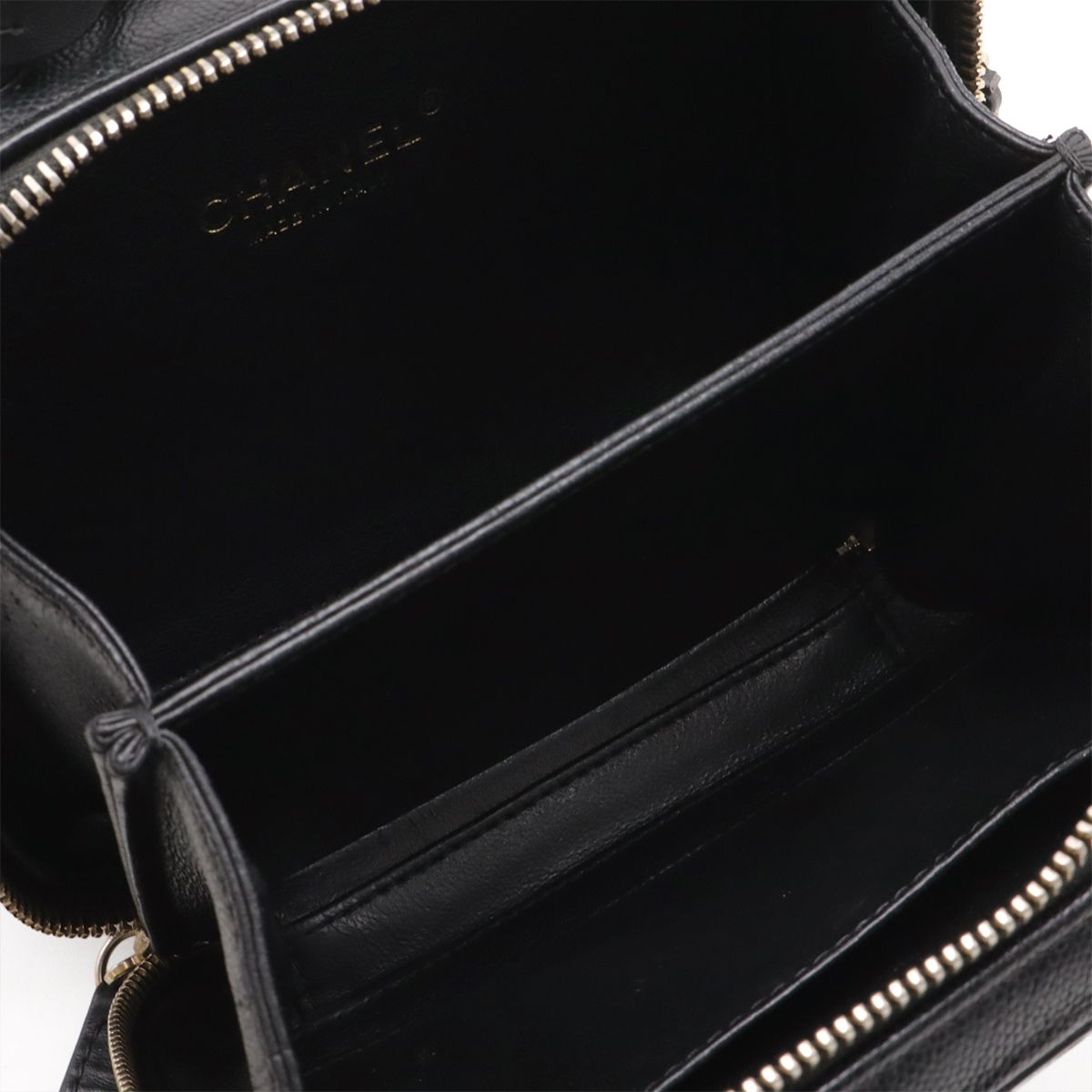 Chanel CC Filigree Small Vanity 2-Way Chain Shoulder Bag Caviar Leather Black — view 6