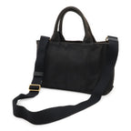 Prada Canapa 2-Way Shoulder Bag Crossbody Canvas Nero Black Gold — view 2