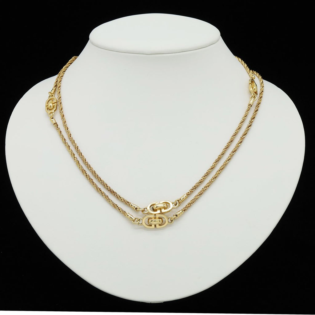 Dior CD Logo Chain Necklace Screw Gold Plated — view 6