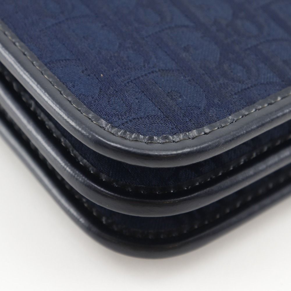 Dior Chain Shoulder Vintage Canvas Navy Blue Bag — view 4