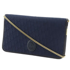 Dior Chain Shoulder Vintage Canvas Navy Blue Bag — view 2