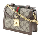 Gucci Ophidia Sherry Line Mini Chain Shoulder GG Supreme Canvas Brown Bag — view 2