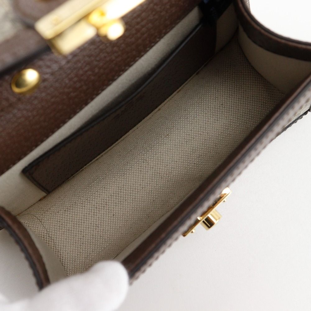 Gucci Ophidia Sherry Line Mini Chain Shoulder GG Supreme Canvas Brown Bag — view 6