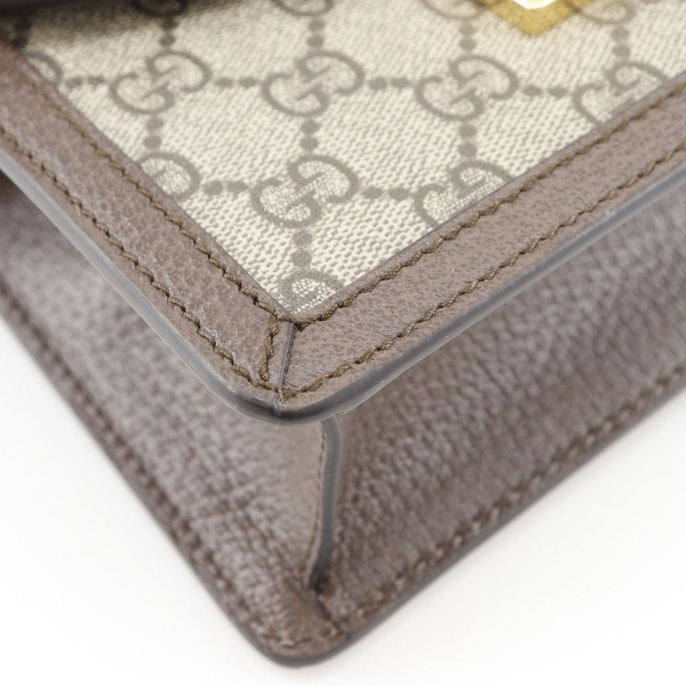 Gucci Ophidia Sherry Line Mini Chain Shoulder GG Supreme Canvas Brown Bag — view 4