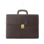 Loewe Business Bag Document Bag Leather Dark Brown Embossed Gold Logo
