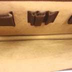 Loewe Business Bag Document Bag Leather Dark Brown Embossed Gold Logo — view 6