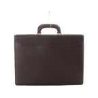 Loewe Business Bag Document Bag Leather Dark Brown Embossed Gold Logo — view 2