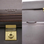 Loewe Business Bag Document Bag Leather Dark Brown Embossed Gold Logo — view 7