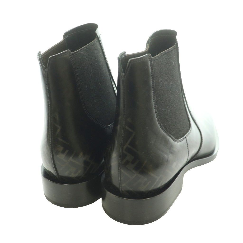Fendi Side Gore Boots Zucca Pattern Leather 6 Black SS — view 5
