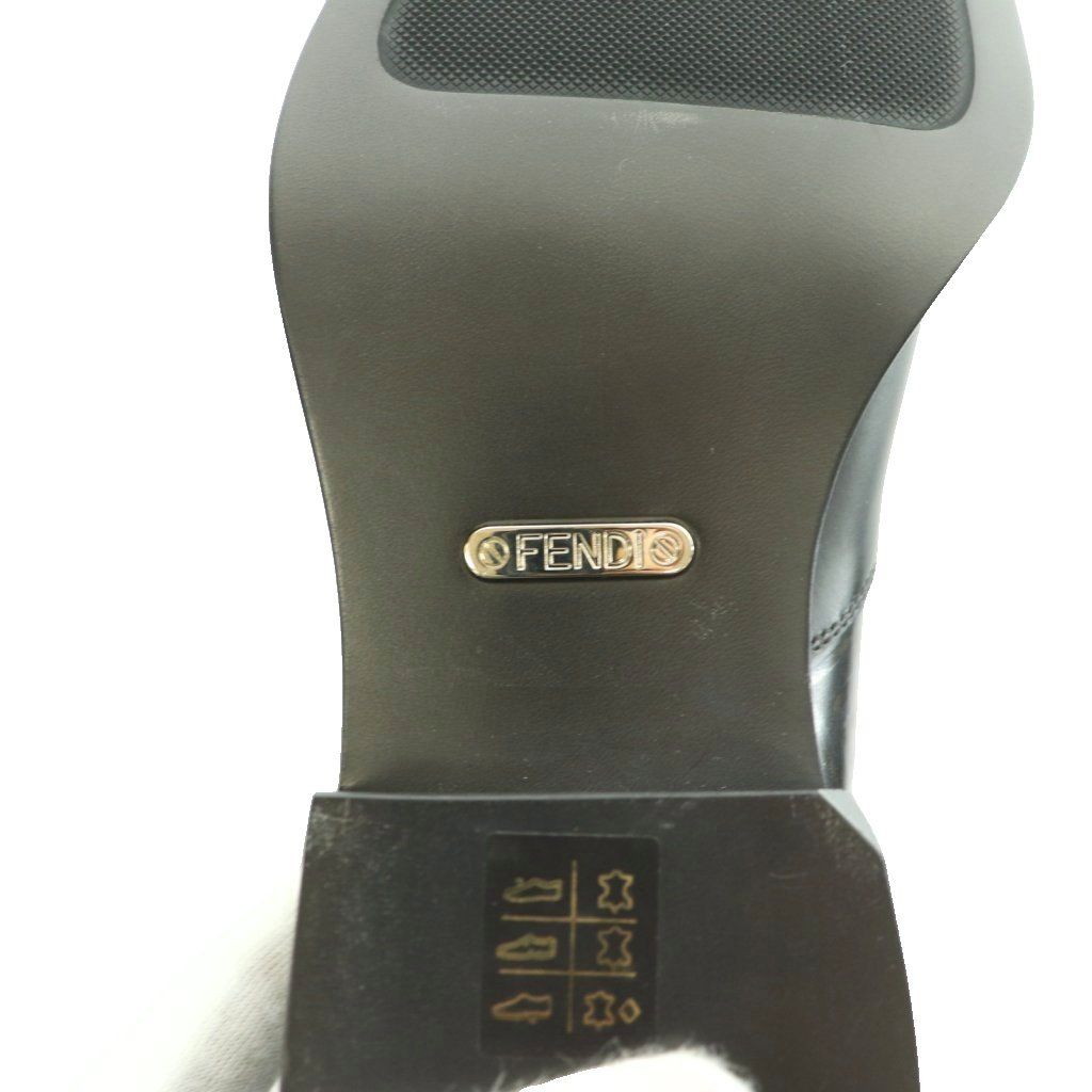 Fendi Side Gore Boots Zucca Pattern Leather 6 Black SS — view 7