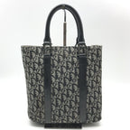 Dior Trotter Canvas Leather Silver Hand Tote Black — view 3