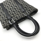Dior Trotter Canvas Leather Silver Hand Tote Black — view 7