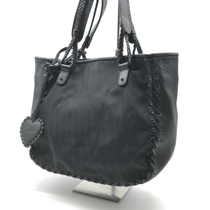 Dior Trotter Canvas Leather Hand Tote Black — view 2