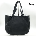 Dior Trotter Canvas Leather Hand Tote Black