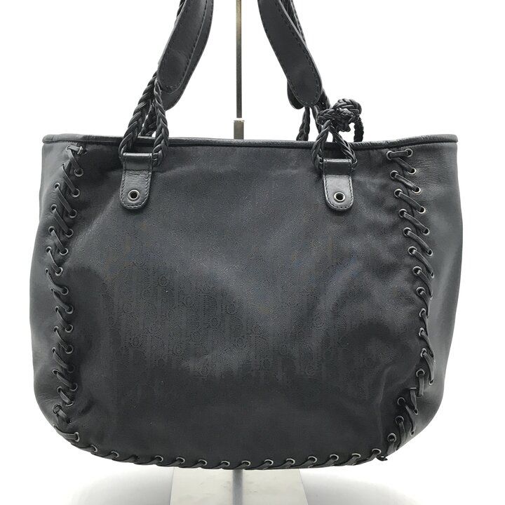Dior Trotter Canvas Leather Hand Tote Black — view 3