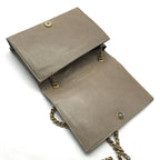 Chanel CC Logo Quilted Lambskin Vintage Chain Shoulder Bag Gray Leather — view 8
