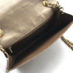 Chanel CC Logo Quilted Lambskin Vintage Chain Shoulder Bag Gray Leather — view 9