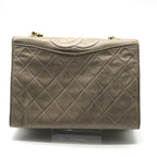 Chanel CC Logo Quilted Lambskin Vintage Chain Shoulder Bag Gray Leather — view 3