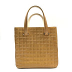 Chanel CC Logo Chocolate Bar Patent Hand Tote Yellow — view 3