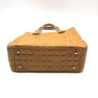 Chanel CC Logo Chocolate Bar Patent Hand Tote Yellow — view 4