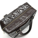 Chanel CC Logo Chocolate Bar Patent Hand Bag Brown Bag — view 8