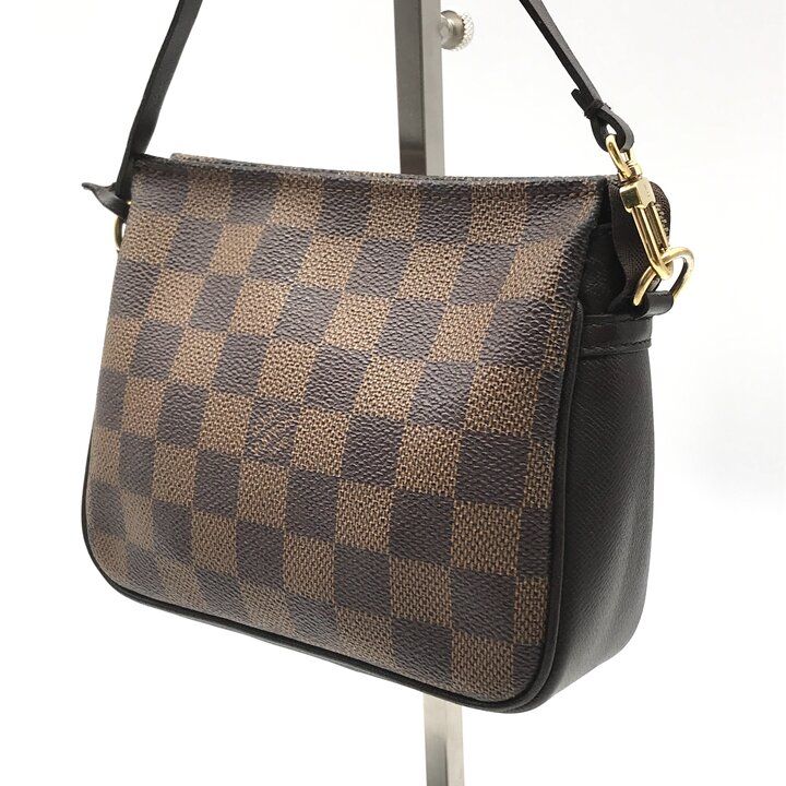 Louis Vuitton Damier Trousse Makeup Pouch Case Shoulder Bag Leather Brown — view 2