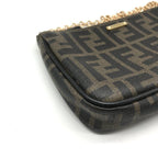 Fendi Zucca Leather Pouch Shoulder Bag Khaki Case — view 5