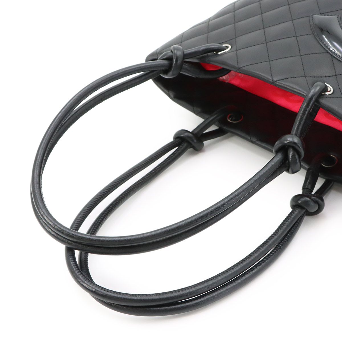 Chanel Cambon Line Tote Calfskin Enamel Black Silver — view 6